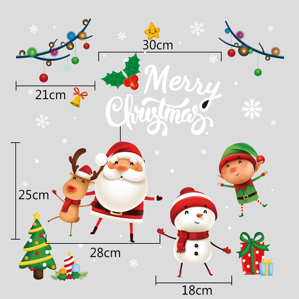 Christmas Window Sticker Xmas Glass Window Decor Snowman Snowflake Electrostatic Wall Sticker New Year Birthday Party Decoration
