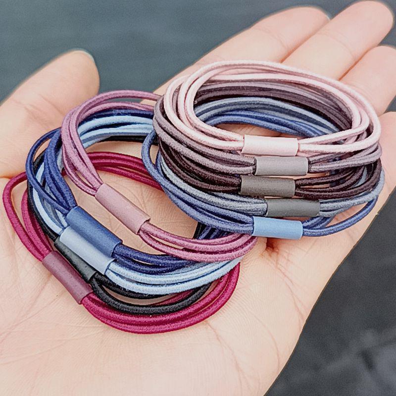 

Черная эластичная резинка для волос в корейском стиле - три в одном, цветная резинка