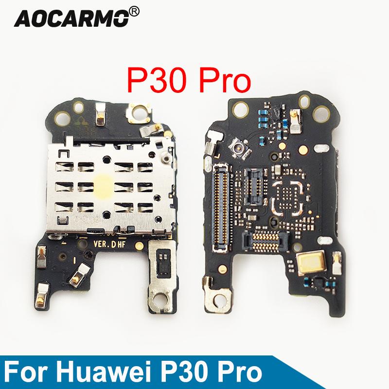 Aocarmo SIM Card Reader Holder Slot With Mic Microphone Flex Cable Connector Circuit Board For Huawei P30 Pro