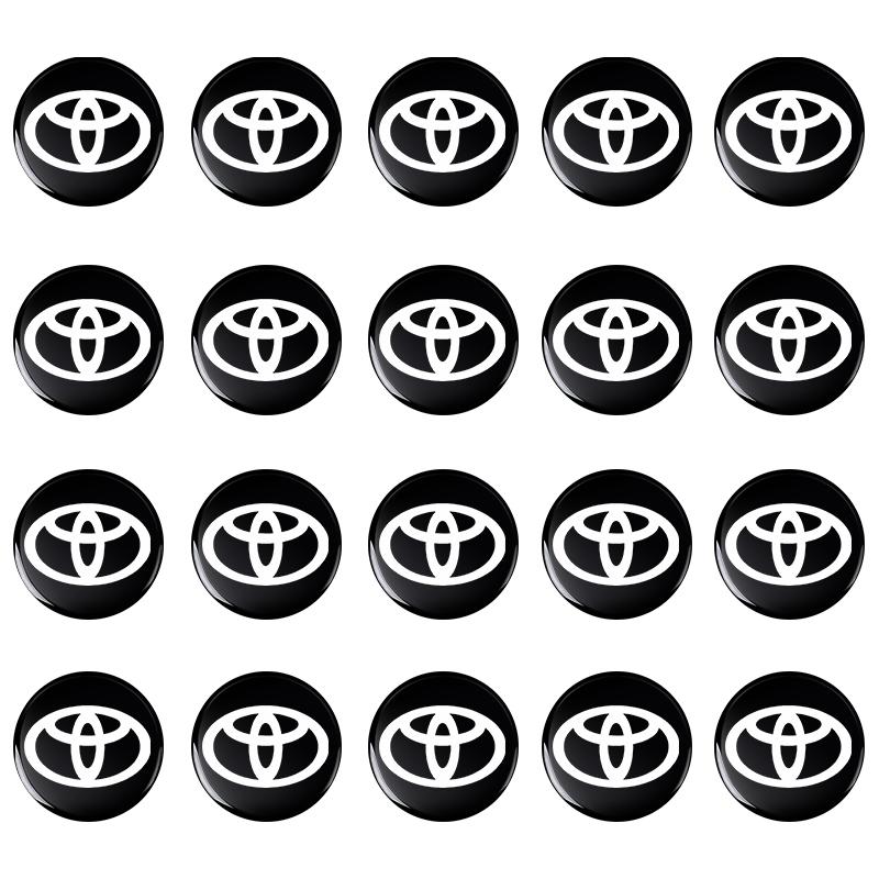 2026 New For Toyota 10/20PCS 14MM Auto Key Remote Fob 3D Aluminum Decals For Toyota GR Sport Gazoo Racing Yaris 86 Corolla Hilux