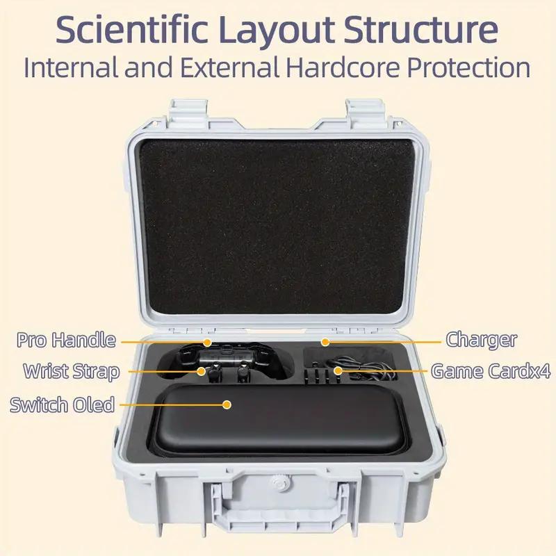 For NS Explosion-Proof Suitcase Hard EVA Storage Bag For Nintendo Switch OLED Console Waterproof Box Shoulder Bag