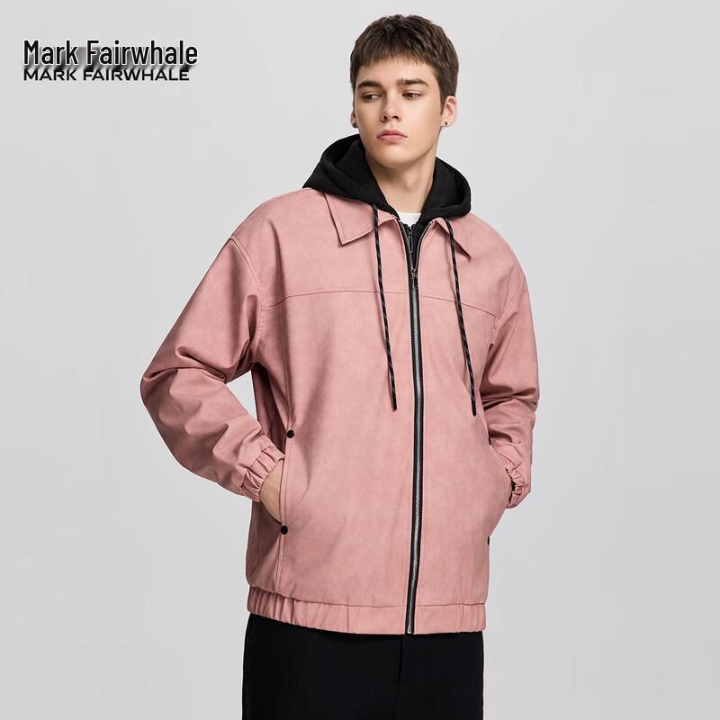 Mark Fairwhale Men's Hooded Faux Leather Look Jacket