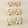 6pairs Gold Plated Waterdrop Earring Set Glossy Finish Hanging Dangle Earring  Daily Wear