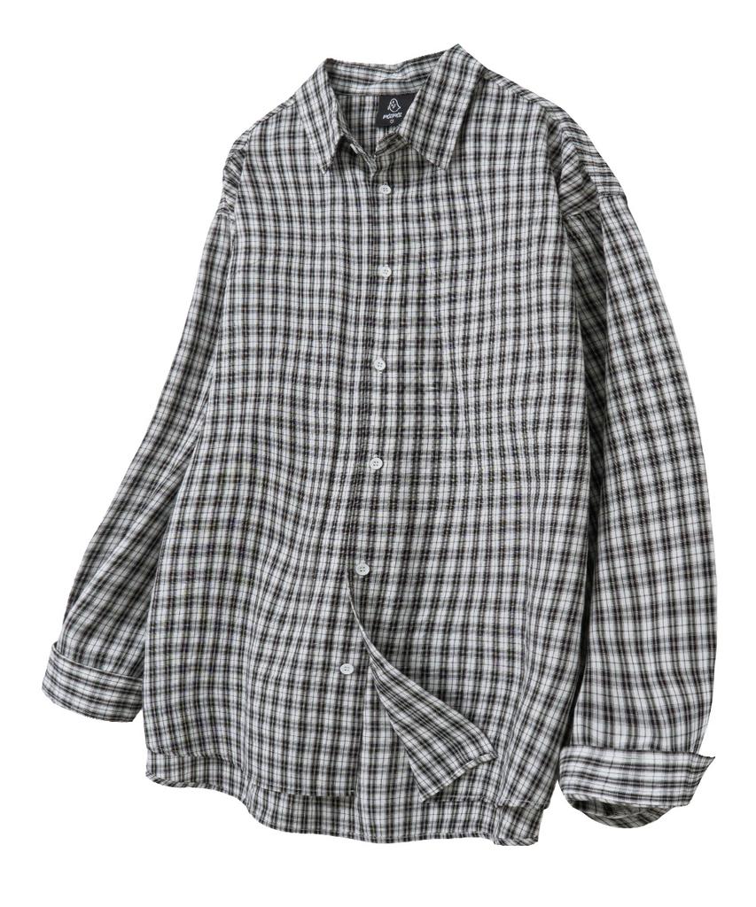 MOZMOZ Soft Basic Light Check Shirt Black