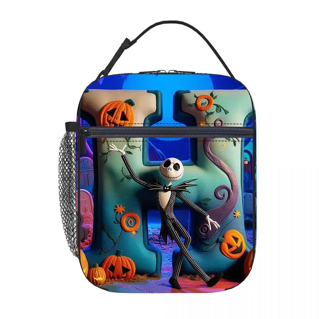 Christmas Horror Night Oxford Cloth Children's Lunch Bag Boy Girl Alphabet Cartoon Portable Insulation Handbag