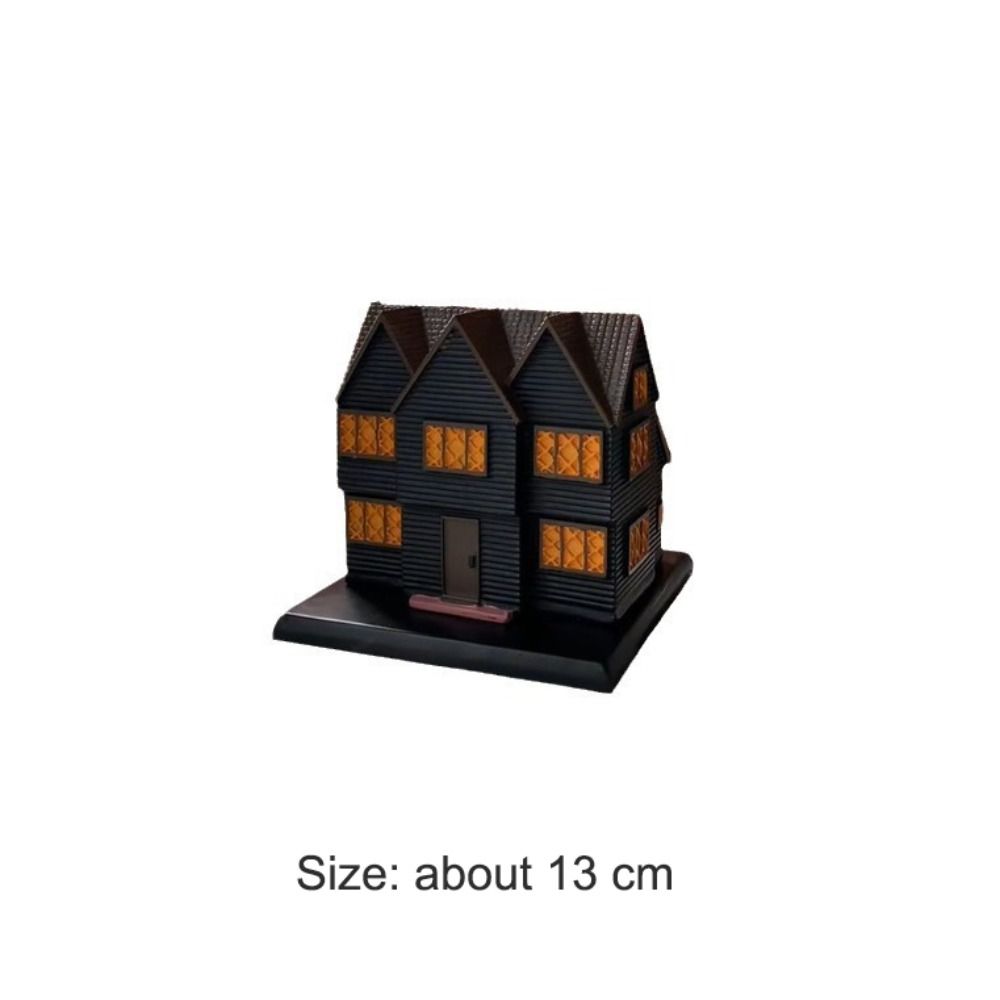 Halloween Black Witch House Incense Burner Resin House Shape Rustic Chimney Hut Incense Incense Cone Burner