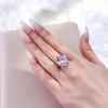 High End Nuptial Wedding Occasion Rings Sparkling Pink Diamond Rings  Tone Women Engagement Classic Rings Fine Rings Jewelry