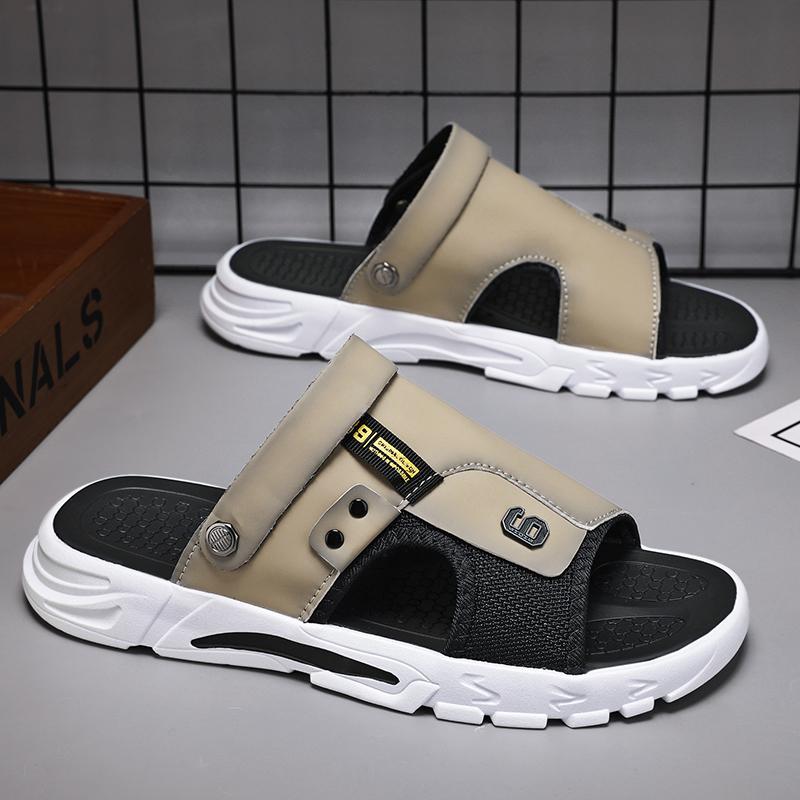 Летние прохладные дышащие сандалии 2 в 1 мужские повседневные универсальные шлепанцы — фото 8