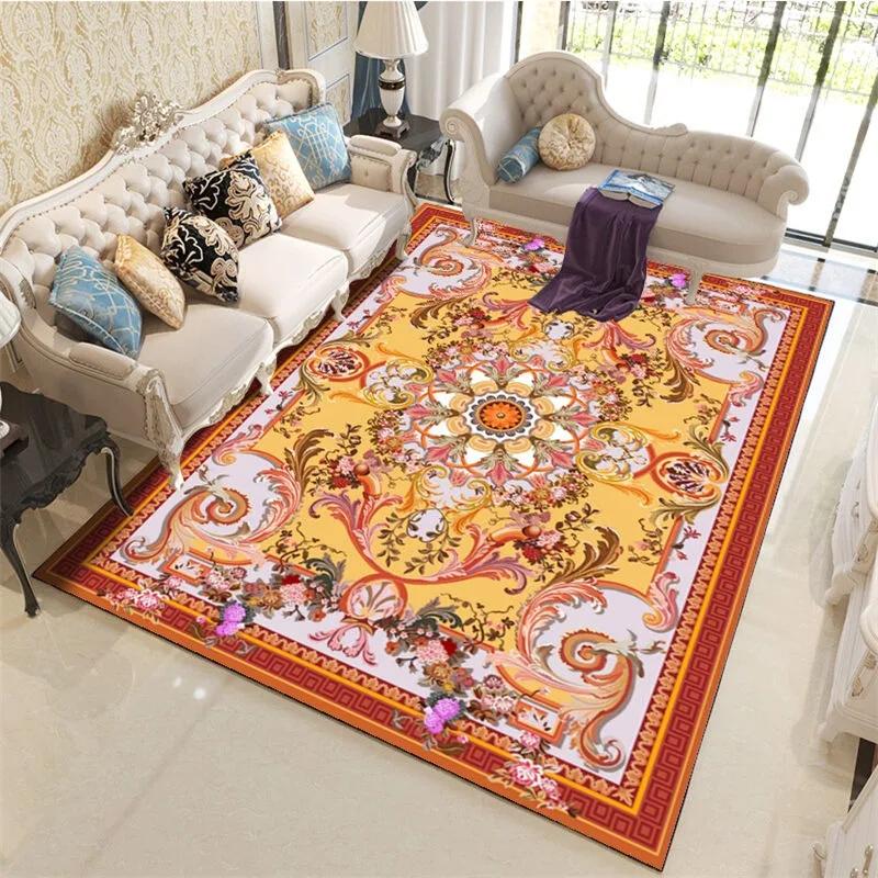 Retro Persia European Style Carpet Living Room Sofa Bedroom Bedside Study Entrance Door Mat Non-slip Luxury Home Decoration Rug