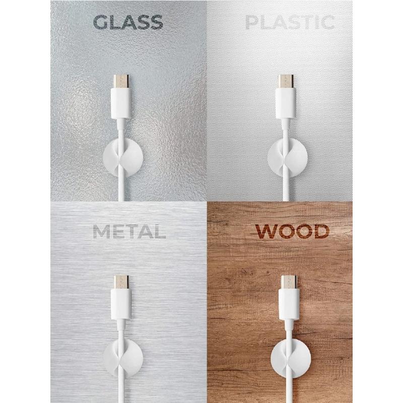 Organizer na kable 6 szt. Klips do kabli Biurko Porządek Organizer Nawijarka do kabli Przewód Kord Uchwyt na kabel ładowarki USB Organizer Stały zacisk