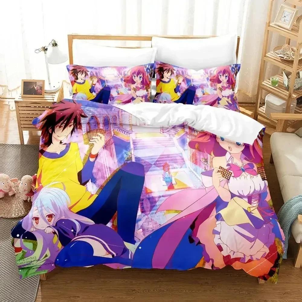 New Game No Game No Life Sora and Shiro Bedding Set Single Twin Full Queen King Size Bed Set Adult Kid Bedroom Duvet Cover Sets