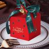 6PCS Square Christmas Candy Box with Bell and Ribbon Chocolate Box Christmas Gift Packing Box  Kids