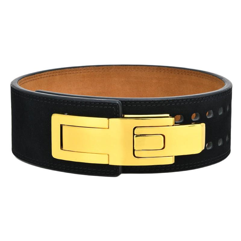 

Squat Hard-drawn Strength Fitness Belt Anti-suede Leather Cowhide Waist Protection Weightlifting Professional black and brown