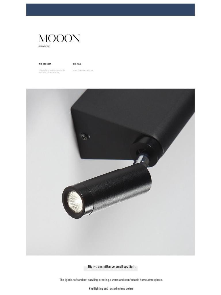 Nordic Minimalist Long Strip Bedside Wall Lamp with Eye-Protecting Reading Light and Switch for Hallways, Entrances, and Hotel Rooms