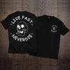New Large-sized Short Sleeved Pure Cotton T-shirt for Men and Women Rock American Retro Harley Motorcycle Printed Loose T-shirt