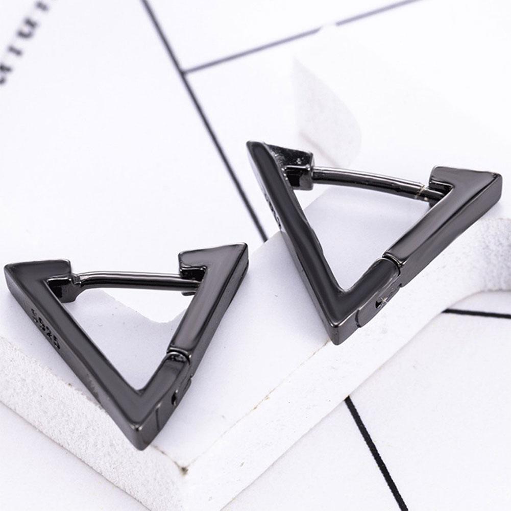 1 Pair Punk Stainless Steel Stud Earrings Black Earrings Set For Men Women Vintage Hip Hop Piercing Ear Fashionable and Minimalist Jewelry