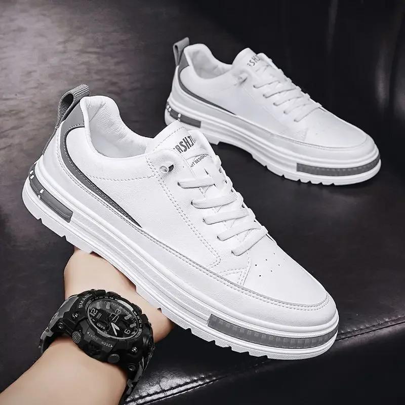 Fashion 2024 Men‘s Fashion Casual Shoes Outdoor New Men's White Anti Slip Sneakers Breathable Comfort Skateboard Shoes Zapatillas Hombre