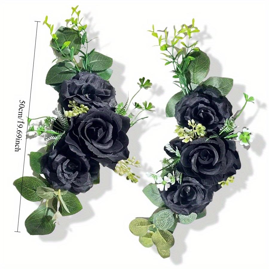 2 Adet Dış Mekan Yapay Gül Çok Renkli Sandalye Arkası Çiçek Kemer Köşe Çiçeği