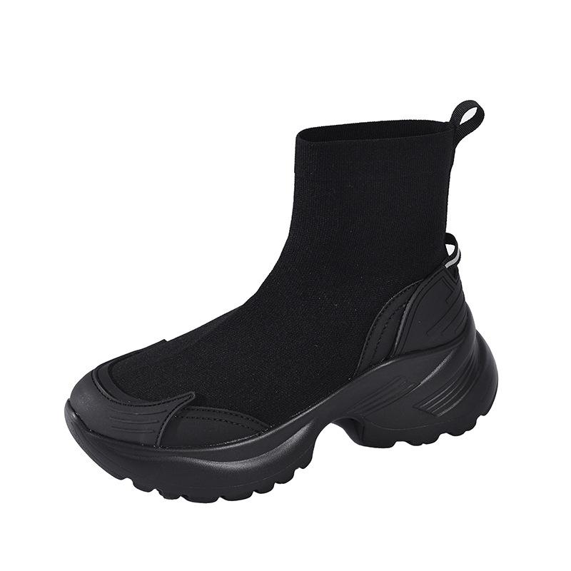 Women's Boots 2026 Autumn/Winter New Thick Soled Short Boots Women's Skinny Boots Elastic Socks Boots