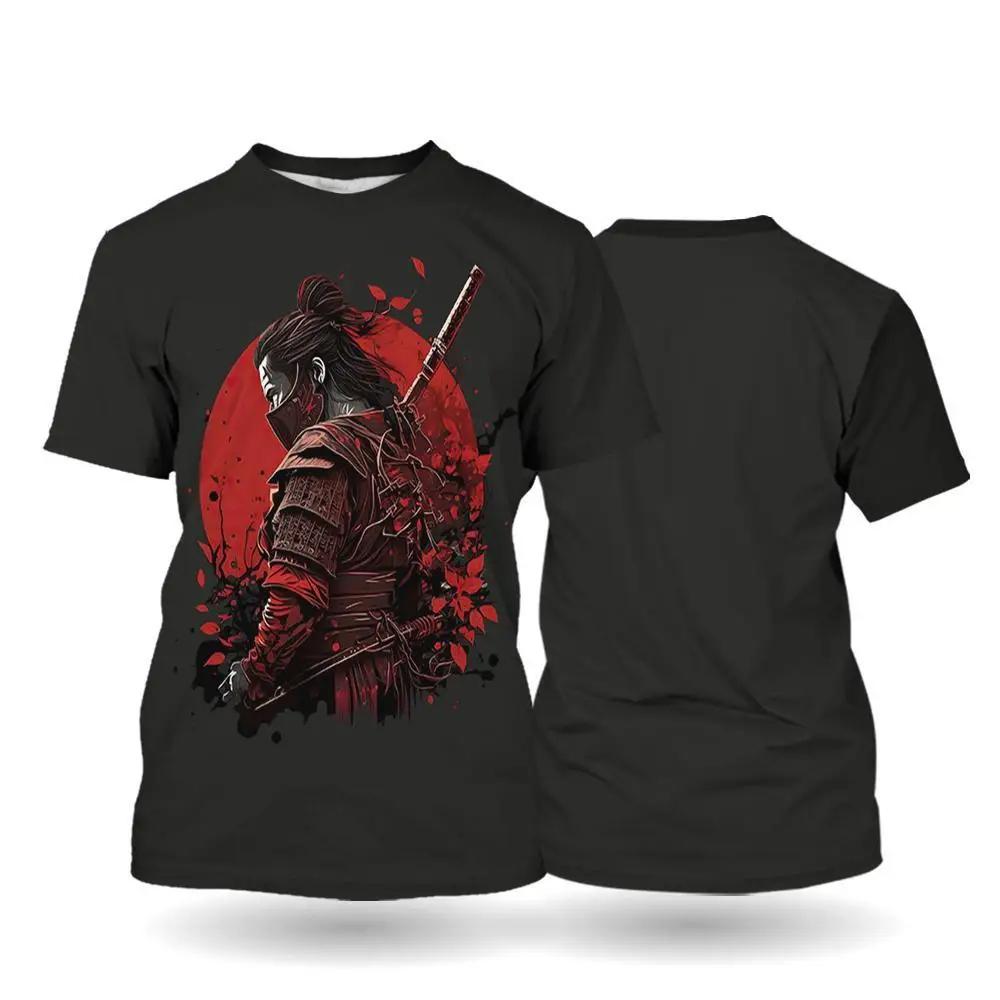 Japanese Bushido T-Shirts Samurai 3D Print Men's Woman Short Sleeve T Shirt Oversized Vintage Harajuku Tops Tees Unisex Clothing