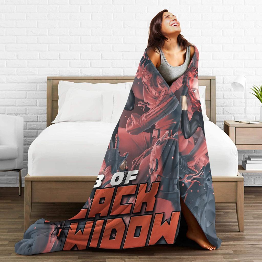 Black Widows Warm Soft Blanket Kids Plush Throw Blanket Novelty Couch Bed Flannel Bedspread Sofa Bed Cover
