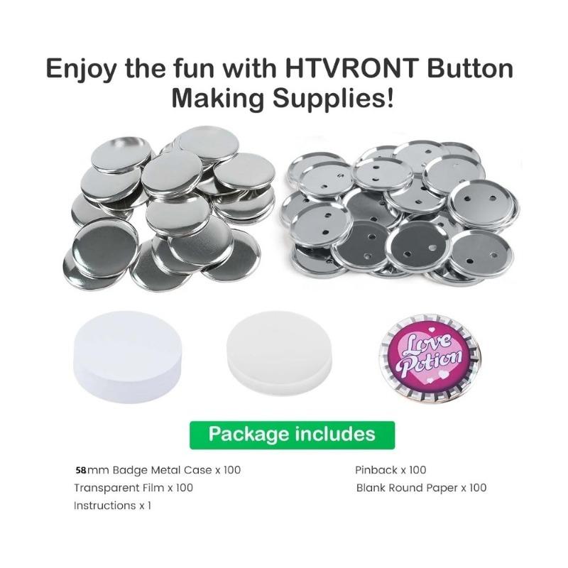 

Машина для изготовления значков 58 мм, набор для изготовления значков своими руками, машина для вырубки кнопок, машина для изготовления значков с 110 шт. деталей для значков + круговой резак светло-серый