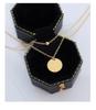 18K Gold Plated Lucky Round Pendant Double Layer Clavicle Necklace - European and American Style