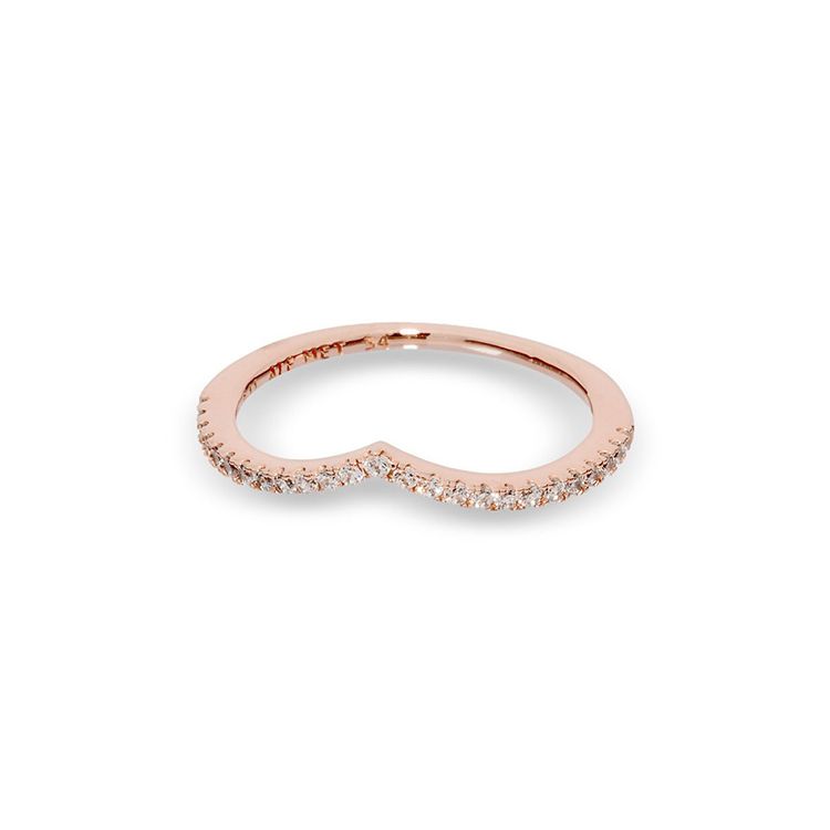 Pandora Small Luxury Wish Sparkling Ring Women ring Rose-Gold 186316CZ