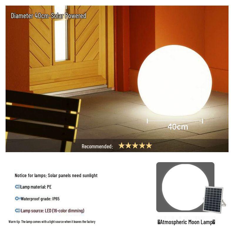 Solar Luminous Spherical Lawn Lamp: Waterproof Outdoor Atmosphere Light for Courtyard and Camping