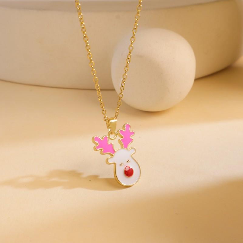 Christmas Necklace Women Titanium Steel Festive Design Trendy Accessory