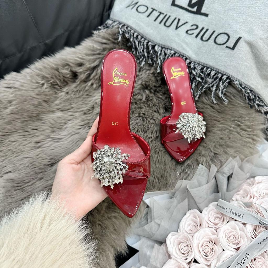 L-248 New rhinestone beautiful high-heeled sandals high sense not tired feet pointed high heels women