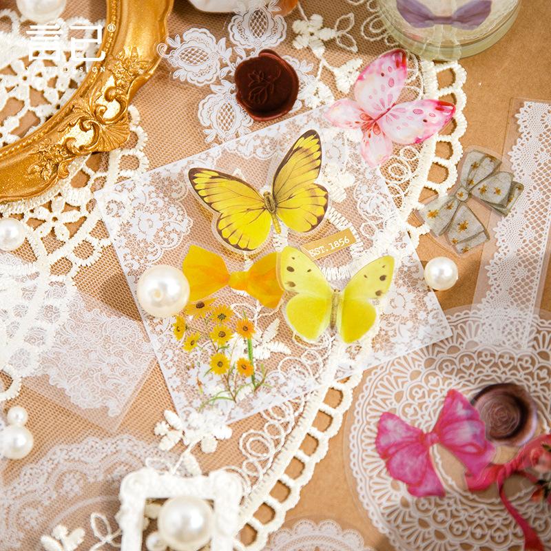 1pack/20pcs European Lace Items Decor Stickers Art Vintage DIY Handmade Album Scrapbooking Decorative Paper Supplies