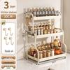 3-Tier White Carbon Steel Kitchen Organizer