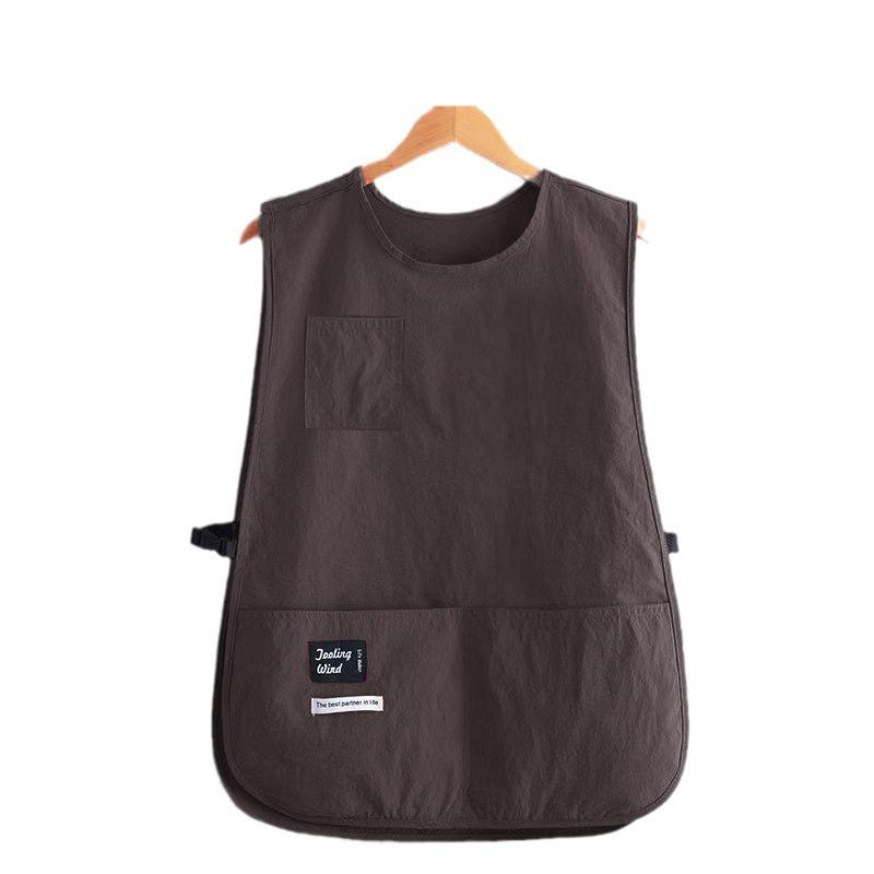Unisex Korean-Style Water-Resistant Kitchen & Coffee Shop Workwear Apron - Breathable Vest, Plus Size Waist Fit