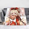 Genshin Impact Klee Birthday Blanket Coral Fleece Plush Print  Portable Soft Throw Blankets for Bed Bedroom Bedspreads