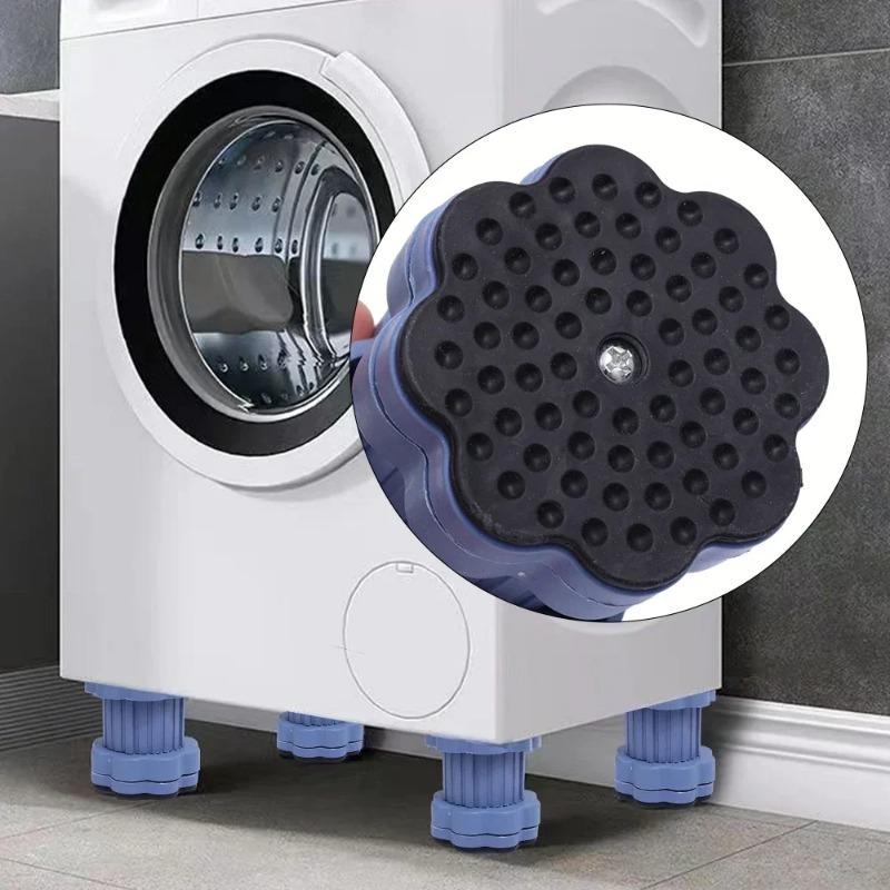 4PCS Universal Adjustable Height Washing Machine Foot Pads Anti Vibration Refrigerator Base Fixed Non-Slip Feet Stabilizer