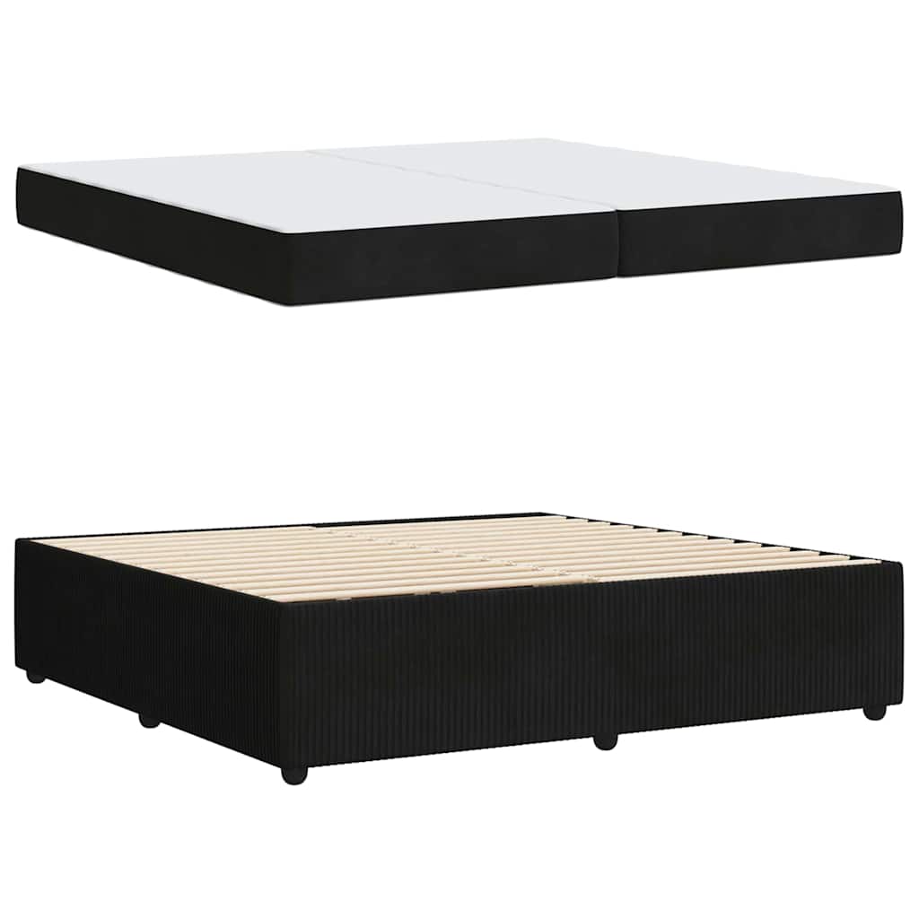 Bed Frame with Mattress Black 200 X 200 Cm Fabric