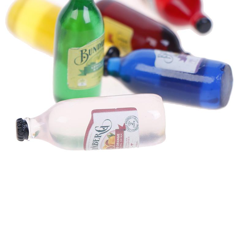 6Pcs 1/12 Dollhouse Miniature Resin Bottle Simulation Wine Bottle Model