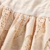 Abito da bambina in pizzo di cotone e lino, abiti estivi senza maniche beige per bambini, abiti da principessa alla moda casual per bambini di 3-12 anni