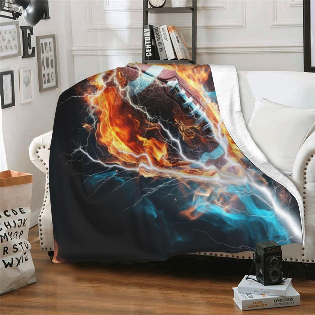 Rugby-Muster digital bedruckte Polyester-Schlafzimmer-Samt-Flanell-Decke Fleece-weiche Sofa-Überwurfdecken für Betten