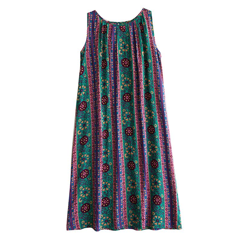 

XITAO Print O-neck Dress ZMY1091 One Size зелёный