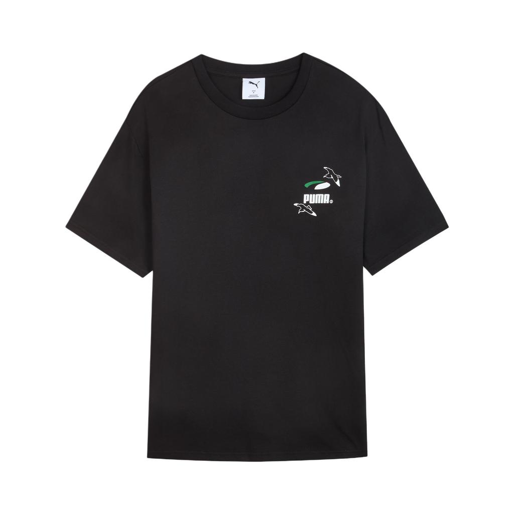 Puma Ss25 Ss Gf Tee Paro Fashion Print Round Neck Pullover Short Sleeve T-Shirt Unisex Tops Black 631253-01