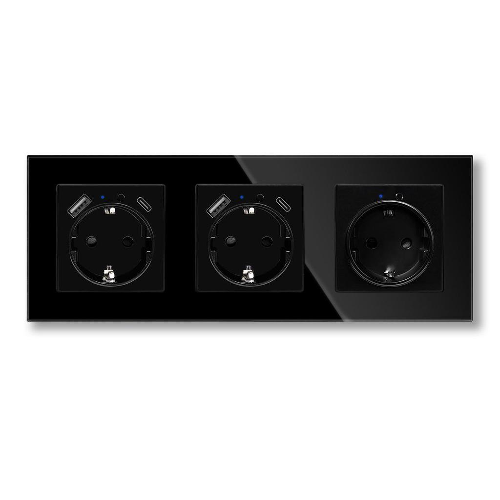 Model 153 Smart WiFi Wall Socket with Tempered Glass Panel - Alice Voice App Compatible