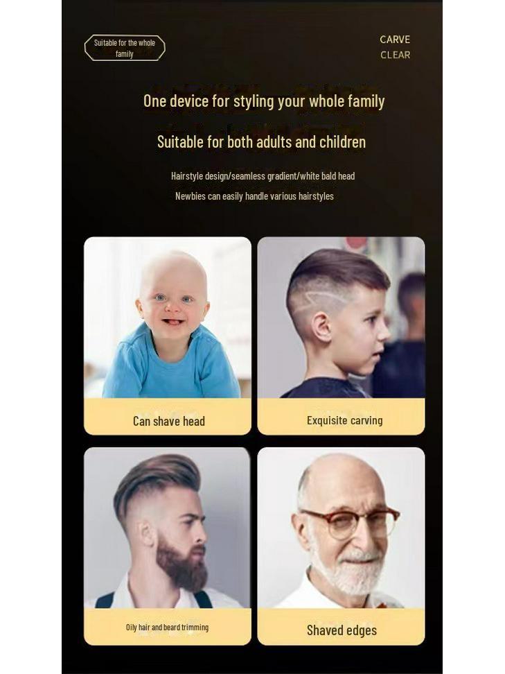 Shimi Digital Display USB Hair Clipper: Electric Hair Salon Tool and Shaver