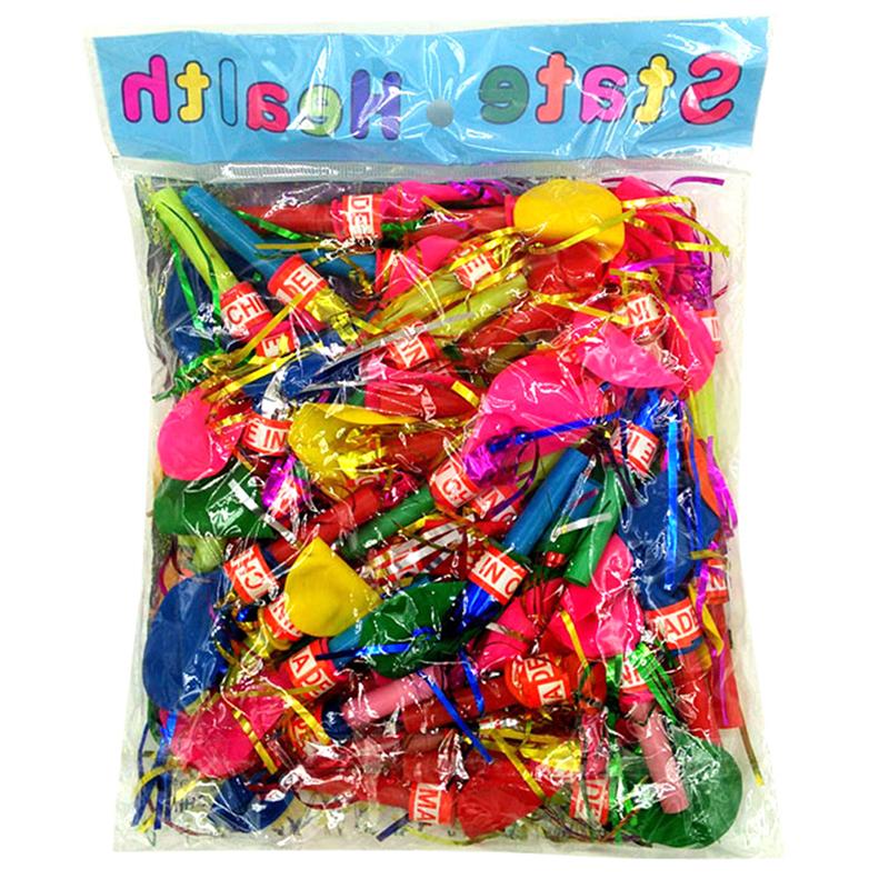 50 ks Barevné Blowouts Whistle Foukání draka s balónkem pro děti k narozeninám