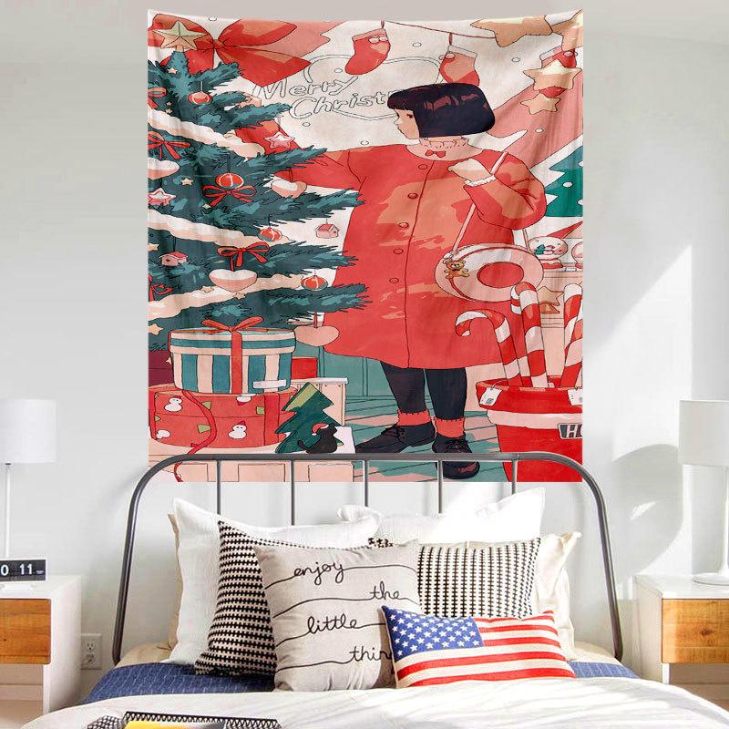 Каваи аниме девушка принт узор гобелен дома гостиная спальня Настенный декор фон ткань — фото 9