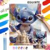 Stitch Beach Sandcastle Paint By Numbers Hand Painting Kit. Home Decor Gift