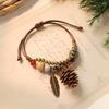 Hand woven ceramic plant acorn bracelet natural fruit hand rope retro literary bracelet women