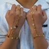 Original Handmade Beaded Natural Crystal Flower Stainless Steel Material Finger Bracelet Women's Bracelet Jewelry