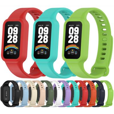 Flexible Silicone Bracelet Waterproof Sweatproof Antiscratch Belt For Xiaomi Smart Band 9 Active Wristband Waterproof